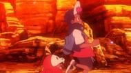 Roy and Fuecoco flee the Galar Mine (Image via The Pokemon Company)